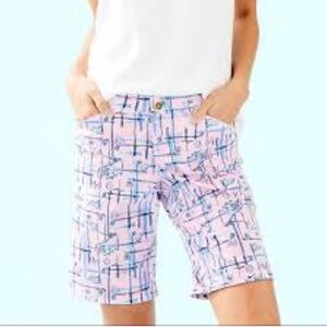 Lilly Pulitzer Luxletic Fairway Shorts Pink Tropics Tint Talk Birdie to Me